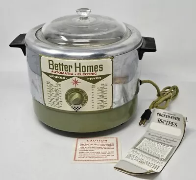 Vintage MCM Better Homes & Garden Deep Fryer & Cooker Model M-200 Avocado • $41.55