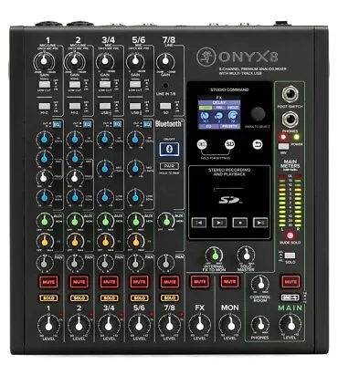 Mackie Onyx8 Onyx 8  8-channel Premium Analog Mixer Multi-track Usb Bluetooth !! • $375