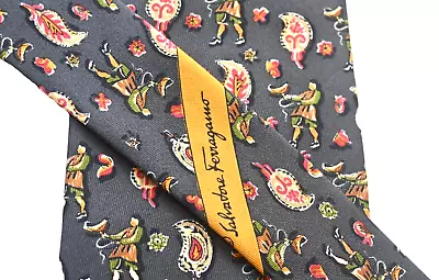 Salvatore Ferragamo Men's Tie Gray/floral Width: 3.75  Length: 57  • $19.98