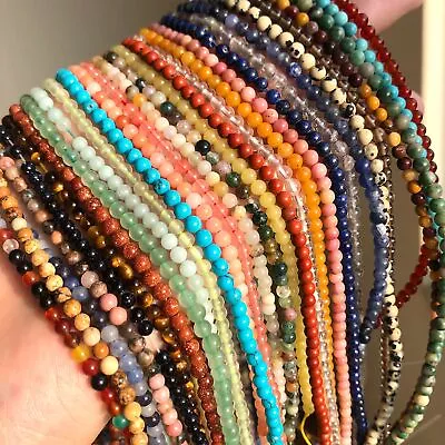 $7.49 • Buy Sunstone Labradorite Jaspers Bead Agates Amazonite Opal Beads DIY Bracelet 2 3mm