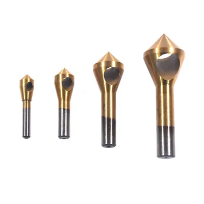4Pcs Chamfer Countersink Deburring Drill Bits Set Cutting Metal Tool • $11.99