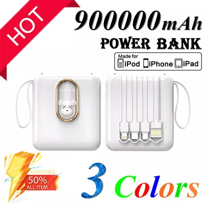 $22.99 • Buy 900000mah Power Bank Backup Battery Charger With Data Cable For Mobile Phone