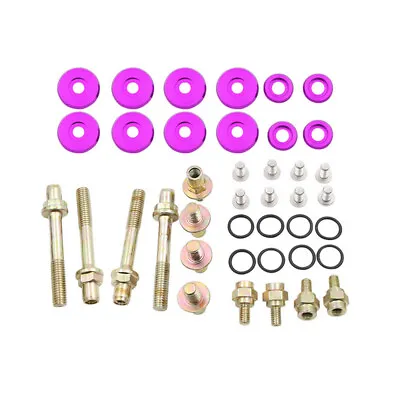 B-SERIES ALUMINUM Engine VALVE COVER WASHER SEAL BOLT NUT KIT B16 B18 Purple • $29.47