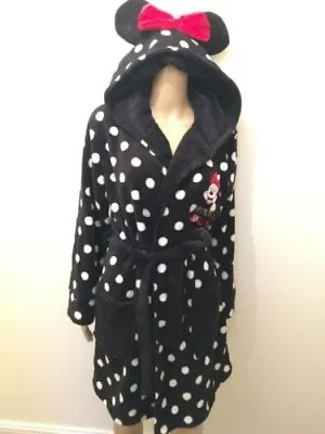 Ladies Disney Minnie Mouse 3D Dressing Gown Hooded Bathrobe Womens Xmas Gift • £29.99