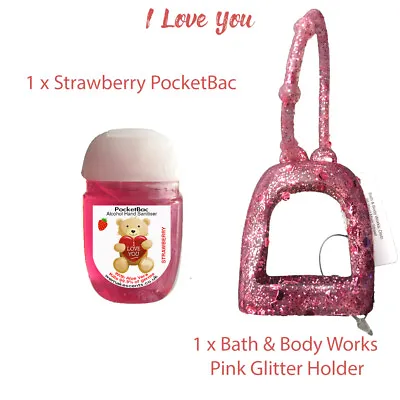£5.99 • Buy Bath And Body Works Pocketbacs Holder Pink Glitter With - NEW