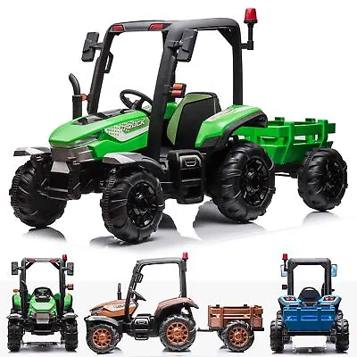 RiiRoo 24V Battery Electric Tractor With Trailer Kids Ride On Car Tractor  • £429.95
