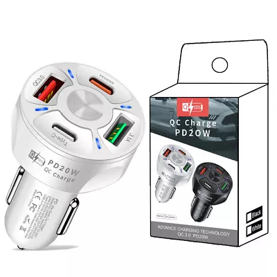 Car Charger PD20W & QC3.1 Multi Port Cigarette Lighter USB Type C Fast Charger • $8.77