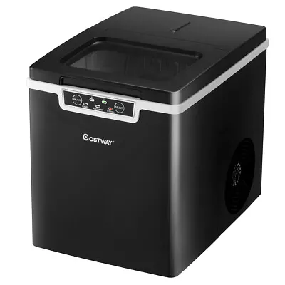 Compact Ice Maker Countertop Ice Machine 26Lbs/24H Portable Scoop & Basket Black • $119.99