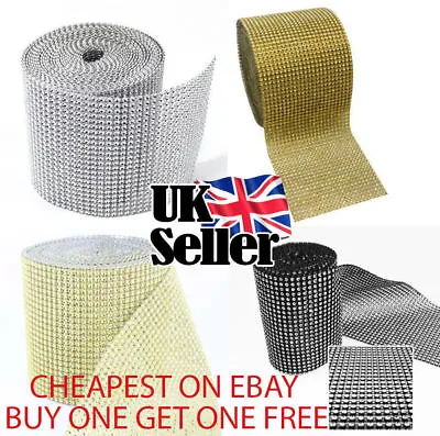 £1.60 • Buy Diamante Effect Ribbon With Gold Colours Cake Trim Sewing Bridal UK