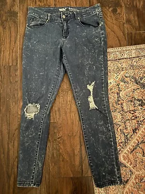 Women’s 10 Or 30 Mossimo Acid Wash Distressed Blue Jeans Euc Pristine! Ankle • $0.10