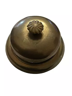 Vintage Desk Service Counter Bell ~ Fort 120 ~Brass 3 1/2 Inches Diameter Patina • $17.99