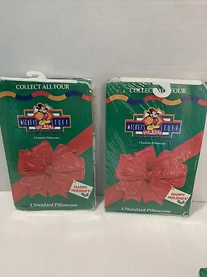 2 Disney Mickey Mouse Christmas Double Sided Pillowcases Ho Ho Ho & Mistletoe • $22