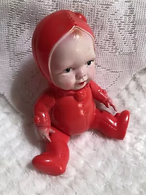 Vintage Celluloid Snow Baby Doll Red Made In Occupied Japan 6” Tall • $50