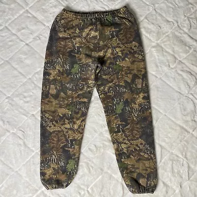 Vintage 90s Jerzees Outdoors Adult Size L Mossy Oak Camo Sweatpants • $49.99