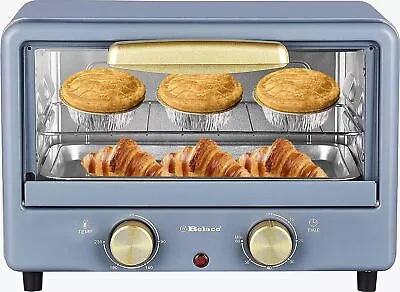 Belaco BTO-1010L Retro Look Mini 10L Toaster Oven Tabletop Cooking Baking Porta • £57.80