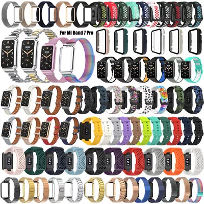 For Xiaomi Mi Band 7 Pro Stainless Steel Silicone Strap Bracelet Watch Band Case • £4.55