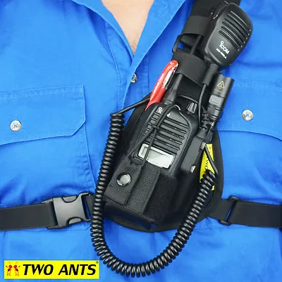 Radio Holster Chest Harness UHF - Left - Two Ants Worker CT000SLBK • £43.29