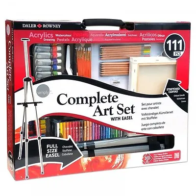 Daler Rowney Simply Complete Art Set With Aluminium Easel 111 Items • £87.99