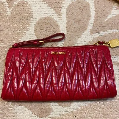 Miu Miu Clutch Bag Red Color Preowned Used • $204