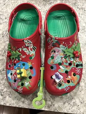 Disney Parks 2023 Holiday Mickey And Friends Clogs Adult Crocs M12 Men’s 12 NEW • $89.99