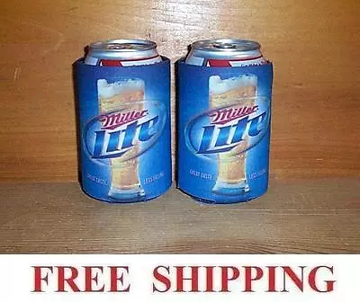 Miller Lite 2 Beer Can Coolers Koozie Coolie Hugie Coozie New • $12.95