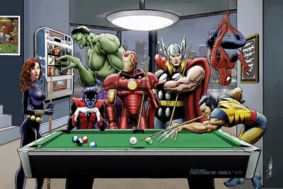 $12.90 • Buy  Marvel Super Heroes Playing Pool 36 X 24 Poster 