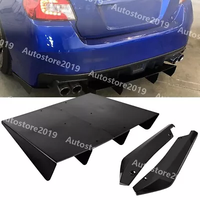 For Volvo 60s 90s Rear Bumper Lip Diffuser Spoiler Splitter 4 Fin + Rear Spats • $46.95