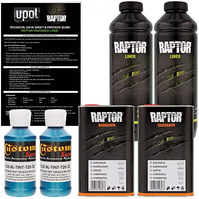 U-POL Raptor Tintable Blue Metallic Spray-On Truck Bed Liner Coating 2 Liters • $129.99