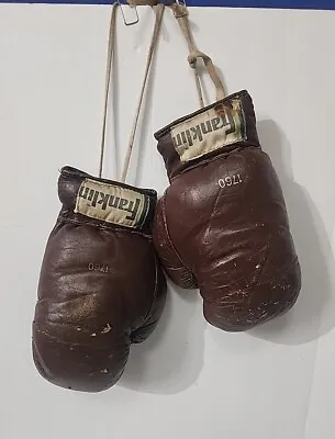 FRANKLIN Vintage Leather Boxing Gloves 4oz Antique Sports Box Childs Boys # 1760 • $39.99