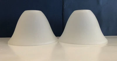 £10.99 • Buy Pair Of Frosted Glass Lamp Shades, Bell Style, Wall/Ceiling 10cm Tall 17cm Dia
