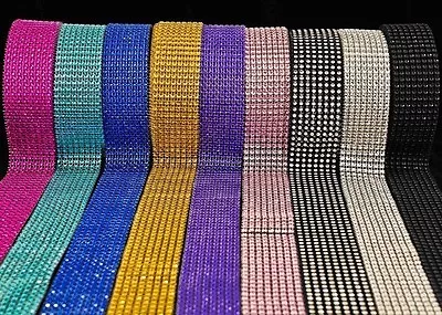 BLING RIBBON SPARKLY Sugarcraft Cake SILVER Card Craft Mesh Ribbons Diamonte • £1.35