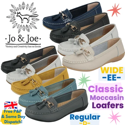 £18.98 • Buy Ladies Real Leather Tassel Slip On Moccasin Flat Nautical Boat Shoes Loafers