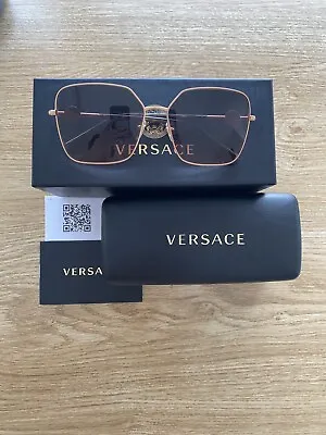 VERSACE 2227 1466/G9 Matte Pink Gold Womens Sunglasses - Authentic  • $245