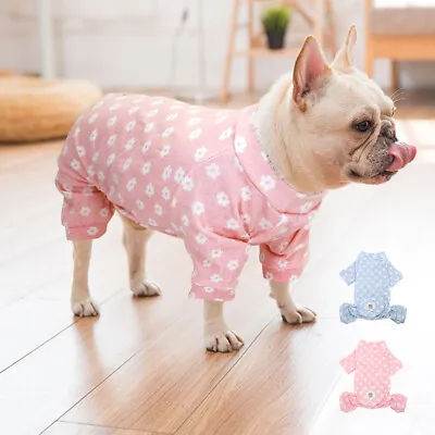 £5.99 • Buy Dog Pajama Jumpsuit Cute Soft Cotton Pet Cat Puppy Sleepwear Coat For Yorkshire