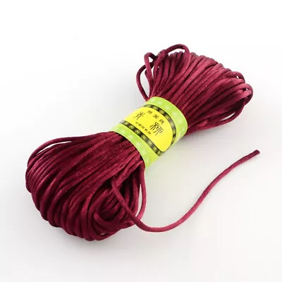 £3.49 • Buy 20m Rosy Brown Rattail Satin Cord 2mm - Kumihimo Macrame Chinese Knot - P00899