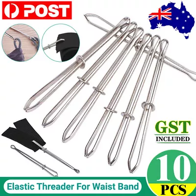 10x BODKIN - METAL ELASTIC THREADER FOR WAIST BAND / EASY SEWING TOOL AU • $6.85