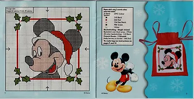 Disney CHRISTMAS Cross Stitch Chart Patterns Mickey Mouse & Friends • £1.25