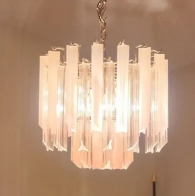 *VINTAGE*  Clear Pink Brass Lucite Chain Chandelier *VERY RARE* • $400