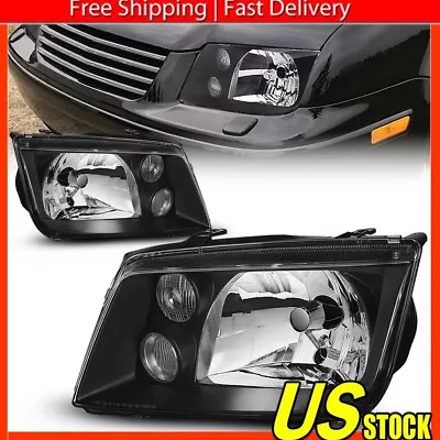 Fits Jetta / 1999-2005 VW Bora MK4 Black Housing Headlights Front Headlamps New • $86.99