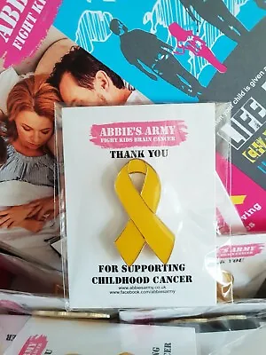 Gold Ribbon Childhood Cancer Awareness Pin Badges • £1.50