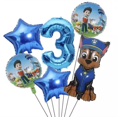 Paw Patrol 3rd Birthday Boy Blue Balloon Set Party Decorations Chase Age 3 • £7.99