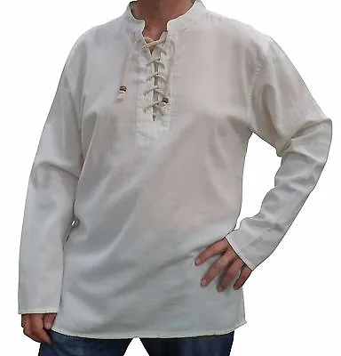 Fair Trade Cotton Larp Gothic Pirate Kurta Shirt Pre-wash Generous Sizing M-5xl • £14.99