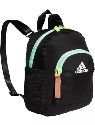 Adidas Women’s Linear Mini Backpack Black Mint Green Adjustable Shoulder Straps • $51.03