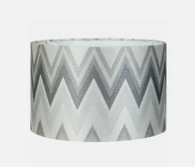 30cm Grey Shade Pendant Lampshade Coco Chevron Luxury Shade For Ceiling Lampshad • £19.98