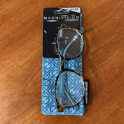 Foster Grant BRYN TEL TEAL + 1.00 Reading Glasses W/Case MAGNIVISION FREE SHIP • $15.98