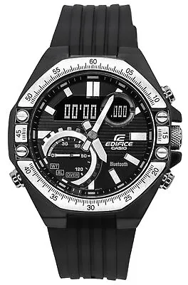 Casio Edifice Black Dial Quartz 100M Men's Watch ECB-10TP-1A • $141.28