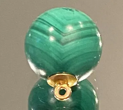 Beautiful Antique Victorian 9ct 14mm Malachite Ball Pendant 5.76gr • $137