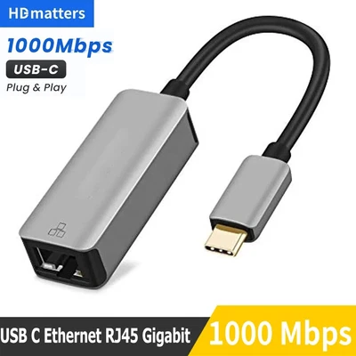 $5.99 • Buy USB Type C To RJ45 Gigabit Ethernet Adapter 1000Mbps For Apple Mac OS.win 11/10