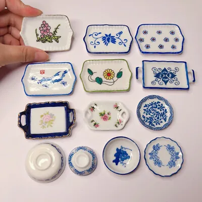 1/6 Scale Dollhouse Miniatures BJD China Set Hand Painted Dish Plate Kitchen • $6.49