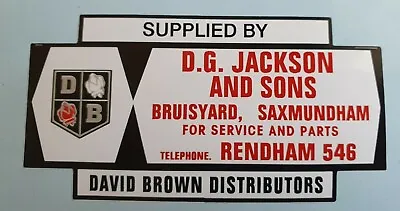 David Brown Tractor D.g. Jackson And Sons Supplied By Decal (pair) • £12